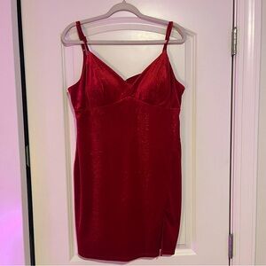 City Vibe red shimmer dress